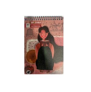 عکس دفتر یادداشت 80 برگ اسپادانا ESPADANA مدل سیم بالا طرح دختر کتابخوان کد 08 (سایز 11 در 16) - شماره 1