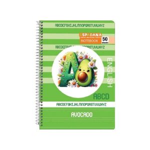 عکس دفتر 50 برگ جلد طلقی 3 خط اسپادانا ESPADANA طرح آووکادو رنگ سبز کد 563 (سایز 17 در 23) - شماره 5