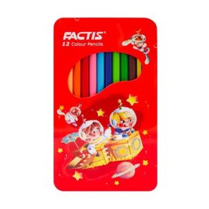 عکس مداد رنگی 12 رنگ فکتیس FACTIS مدل جعبه فلزی طرح 01 - شماره 4