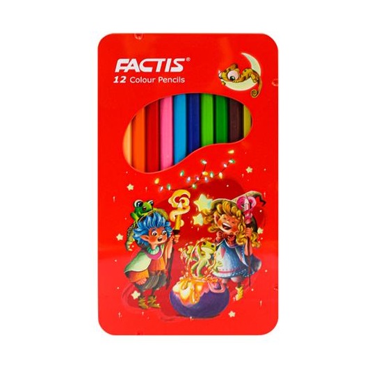 تصاویر مداد رنگی 12 رنگ فکتیس FACTIS مدل جعبه فلزی طرح 03 مداد رنگی 12 رنگ فکتیس FACTIS مدل جعبه فلزی طرح 03