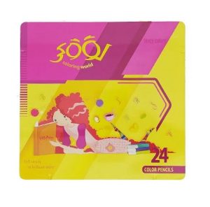 عکس مداد رنگی 24 رنگ لوکی LOOKY جعبه فلزی طرح کارتونی دخترانه کد 800390 - شماره 3