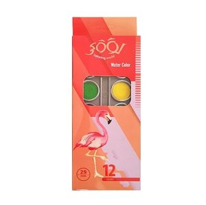 عکس آبرنگ 12 رنگ لوکی LOOKY طرح فلامینگو رنگ نارنجی کد 800345 - شماره 11