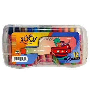 عکس پاستل روغنی 12 رنگ لوکی LOOKY مدل جعبه طلقی طرح کارتونی کد 800352 - شماره 14