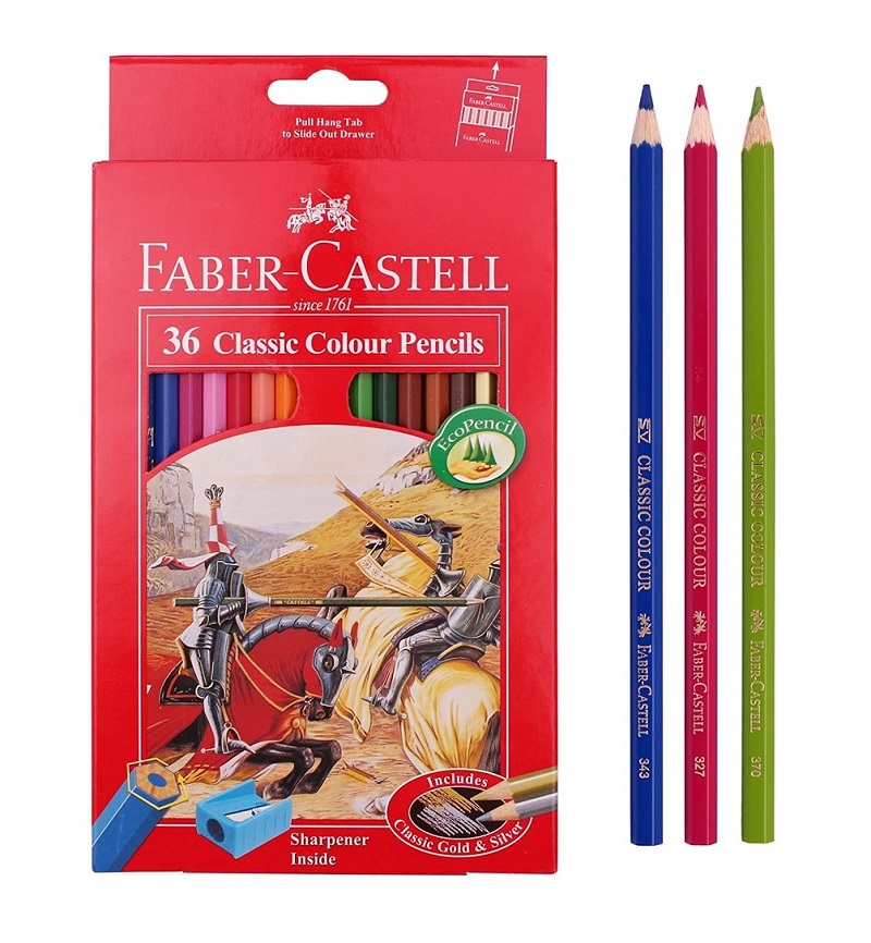 تصاویر مداد رنگی 36 رنگ فابرکاستل Faber castell سری کلاسیک همراه تراش جعبه مقوایی کد 115856 مداد رنگی 36 رنگ فابرکاستل Faber castell سری کلاسیک همراه تراش جعبه مقوایی کد 115856