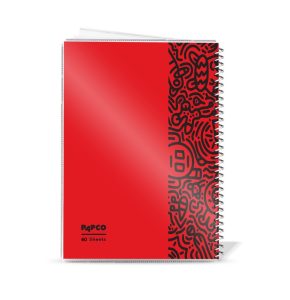عکس دفتر 60 برگ پاپکو PAPCO طرح کوبیسم مدل سیمی مجلد روکش پلاستیکی کد 7176 - شماره 1
