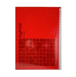 عکس دفتر 80 برگ پاپکو PAPCO مدل سیمی رحلی روکش پلاستیکی رنگ قرمز کد 7148 - شماره 15