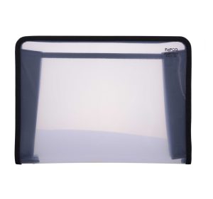 عکس کیف دستی سمیناری پاپکو PAPCO مدل زیپی شفاف رنگ سفید کد ZA4-02 - شماره 3