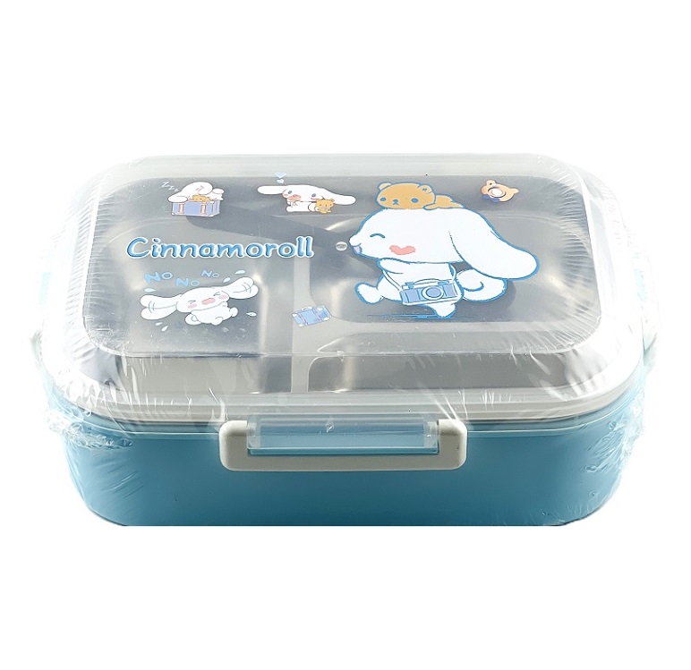 تصاویر ظرف غذا 3 مخزن وارداتی سانریو مدل داخل استیل مقاوم کد 21632 ظرف غذا 3 مخزن وارداتی سانریو مدل داخل استیل مقاوم کد 21632