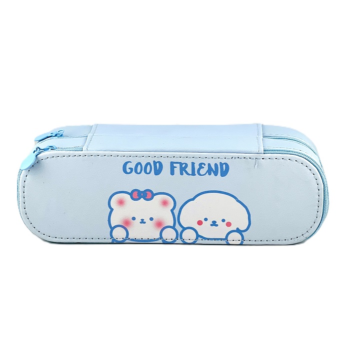 تصاویر جامدادی وارداتی دو زیپ مکعبی لیوهو LUHO طرح پیشی و هاپو GOOD FRIEND رنگ آبی جامدادی وارداتی دو زیپ مکعبی لیوهو LUHO طرح پیشی و هاپو GOOD FRIEND رنگ آبی