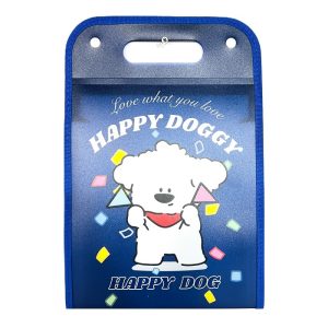 عکس کیف طلقی تابستانی وارداتی مدل عمودی طرح HAPPY DOG رنگ سرمه ای کد 9799 - شماره 10