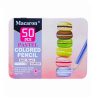 مداد رنگی 50 رنگ پاستلی ماکارون Macaron طرح شیرینی ماکارون مدل جعبه فلزی کد 10-1