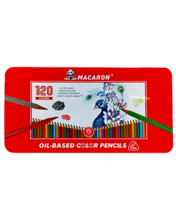عکس مداد رنگی 120 رنگ ماکارون Macaron طرح طاووس مدل جعبه فلزی کد 10-5 - شماره 1