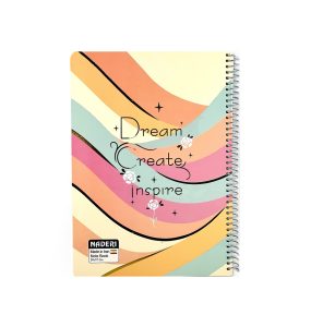 عکس دفتر 100 برگ جلد شومیز نادری NADERI سری طلاکوب رنگین کمانی طرح DREAM CREATE کد 00357 - شماره 8