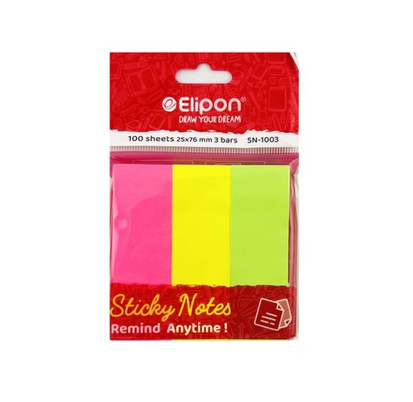 تصاویر استیک نوت 100 برگی الیپون Elipon مدل 3 برگی سایز 7.6 در 2.5 کد 1003 استیک نوت 100 برگی الیپون Elipon مدل 3 برگی سایز 7.6 در 2.5 کد 1003