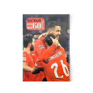 عکس دفتر 60 برگ مجلد سیبو SIBO مدل فوتبالی طرح رونالدو خوشحالی گل کد F29 - شماره 1