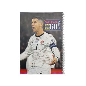 عکس دفتر 60 برگ مجلد سیبو SIBO مدل فوتبالی طرح رونالدو لباس پرتغال کد F29 - شماره 13