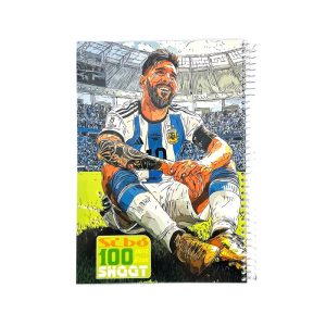 عکس دفتر 100 برگ مجلد سیبو SIBO مدل فوتبالی طرح مسی نشسته کد A34 - شماره 3