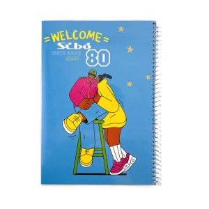 عکس دفتر 80 برگ مجلد سیبو SIBO مدل welcome رنگ آبی کد M30 - شماره 9