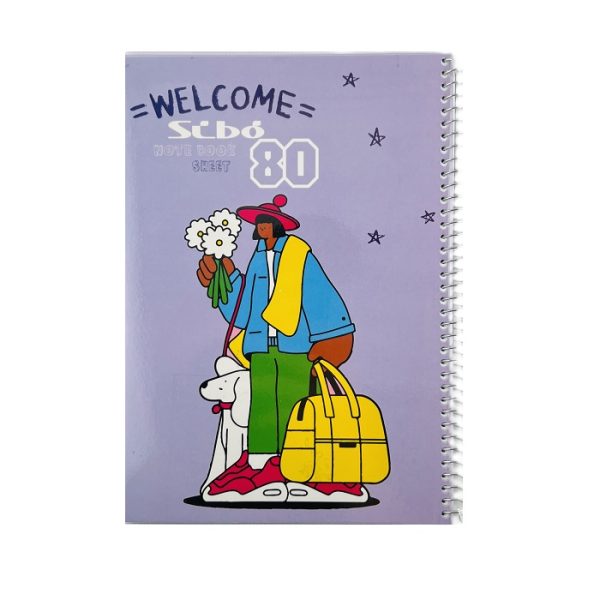 تصاویر دفتر 80 برگ مجلد سیبو SIBO مدل welcome رنگ بنفش کد M30 دفتر 80 برگ مجلد سیبو SIBO مدل welcome رنگ بنفش کد M30