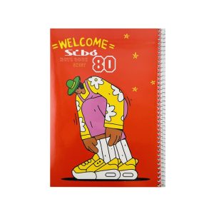عکس دفتر 80 برگ مجلد سیبو SIBO مدل welcome رنگ قرمز کد M30 - شماره 11