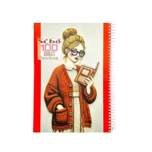 عکس دفتر 100 برگ مجلد سیبو SIBO مدل دختر مو بلند طرح دختر کتاب خوان کد A26/2 - شماره 9