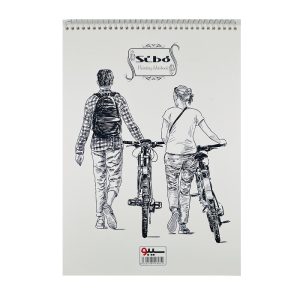 عکس دفتر طراحی 40 برگ فیلی مومی دار سیبو SIBO سایز A4 طرح مرد نوازنده کد 8952 - شماره 7