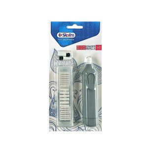 عکس پاک کن برقی استورم Storm همراه با یدک و سری مدل کارتی رنگ طوسی کد 381385 - شماره 3