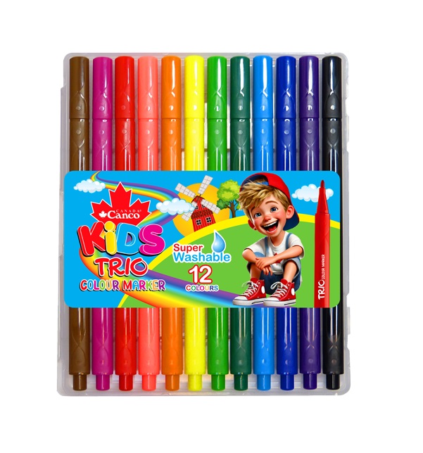 تصاویر ماژیک رنگ آمیزی 12 رنگ کنکو Canco مدل تریو Trio Kids ماژیک رنگ آمیزی 12 رنگ کنکو Canco مدل تریو Trio Kids