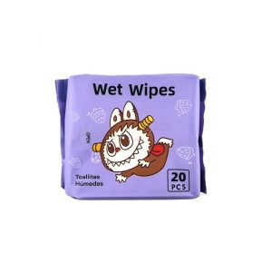 عکس دستمال مرطوب 20 عددی Wet Wipes طرح لبوبو رنگ بنفش کد 1209 - شماره 7