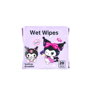عکس دستمال مرطوب 20 عددی Wet Wipes طرح کرومی رنگ بنفش کد 1207 - شماره 2