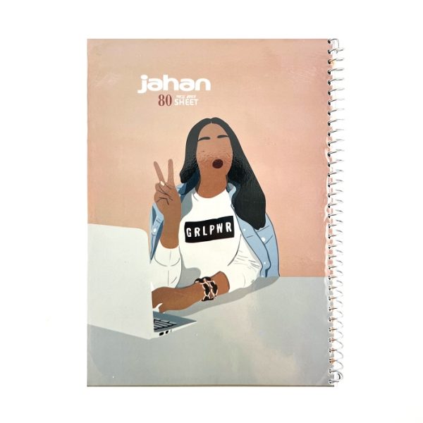 تصاویر دفتر 80 برگ خط دار مجلد جهان JAHAN سری چهره گرافیکی طرح دختر و لب تاپ کد 108 دفتر 80 برگ خط دار مجلد جهان JAHAN سری چهره گرافیکی طرح دختر و لب تاپ کد 108