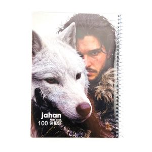 عکس دفتر 100 برگ خط دار مجلد جهان JAHAN سری سینمایی طرح جان اسنو کد 905 - شماره 12