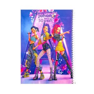 عکس دفتر 50 برگ خط دار مجلد جهان JAHAN سری کی پاپ طرح 05 کد 302 - شماره 8