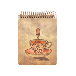 عکس دفتر یادداشت کرافت خط دار سویل SEVIL مدل سیم از بالا طرح فنجان چای کد 207 - شماره 13
