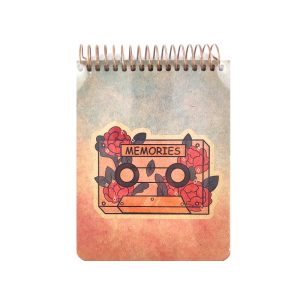 عکس دفتر یادداشت کرافت بدون خط سویل SEVIL مدل سیم از بالا طرح نوار کاست کد 207 - شماره 9