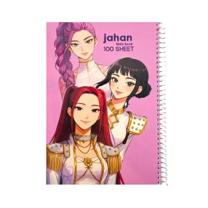 عکس دفتر 100 برگ خط دار مجلد جهان JAHAN سری کی پاپ طرح 05 کد 902 - شماره 8