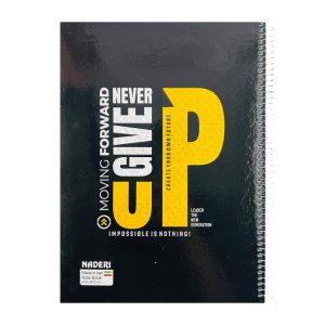 عکس دفتر 100 برگ خط دار جلد سخت نادری NADERI سایز A4 رحلی سری لاکچری طرح NEVER GIVE UP رنگ مشکی کد 00159 - شماره 14