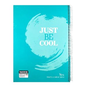 عکس دفتر 100 برگ خط دار جلد سخت نادری NADERI سایز A4 رحلی سری لاکچری طرح JUST BE COOL رنگ سبز کد 00159 - شماره 15