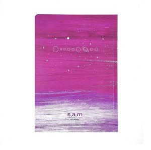 عکس دفتر 60 برگ خط دار ته چسب سام sam طرح منظومه شمسی رنگ بنفش کد 007731 - شماره 2