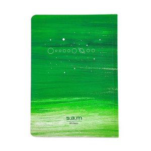 عکس دفتر 60 برگ خط دار ته چسب سام sam طرح منظومه شمسی رنگ سبز کد 007733 - شماره 5