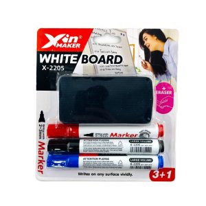 عکس پک ماژیک ایکسین XIN وایت برد 3 عددی همراه با تخته پاک کن کد 2205 - شماره 6