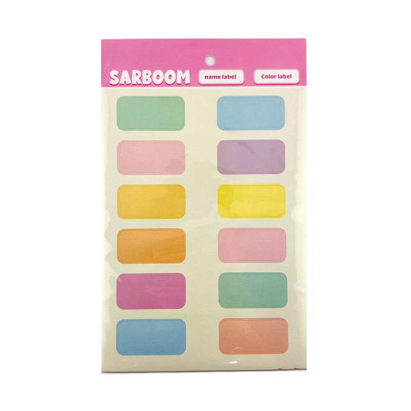 تصاویر برچسب اسم ساربوم SARBOOM مدل رنگ های پاستلی 48 عددی سایز 20 در 40 میلی متر کد 79754 برچسب اسم ساربوم SARBOOM مدل رنگ های پاستلی 48 عددی سایز 20 در 40 میلی متر کد 79754