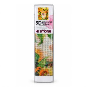 عکس نقاشی الماسی 5D رولی های استون HI STONE طرح سگ و گل آفتابگردان سایز 40 در 30 سانتی متر - شماره 12