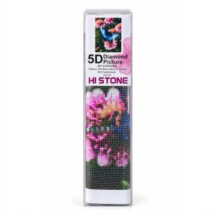 عکس نقاشی الماسی 5D رولی های استون HI STONE طرح پروانه آبی و گل 40 در 30 سانتی متر - شماره 15