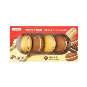 عکس پاک کن مدل فانتزی وارداتی بسته 4 عددی طرح شیرینی ماکارون رنگ کرم قهوه ای کد 6158 - شماره 13