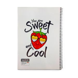 عکس دفتر ۶۰ برگ خط دار مجلد نادری NADERI مدل YOU ARE SWEET طرح توت فرنگی کد 00074 - شماره 11