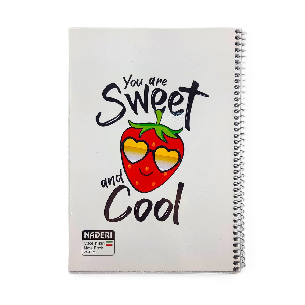 تصاویر دفتر ۶۰ برگ خط دار مجلد نادری NADERI مدل YOU ARE SWEET طرح توت فرنگی کد 00074 دفتر ۶۰ برگ خط دار مجلد نادری NADERI مدل YOU ARE SWEET طرح توت فرنگی کد 00074