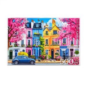عکس پازل مدل 500 تکه کینگ طرح شهر بهاری رنگارنگ سایز 47 در 32 کد 8047 - شماره 15