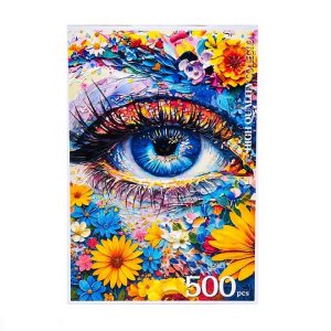 عکس پازل مدل 500 تکه کینگ طرح چشم و گل سایز 47 در 32 کد 8047 - شماره 6