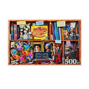 عکس پازل مدل 500 تکه کینگ طرح قفسه هنری سایز 47 در 32 کد 8047 - شماره 7